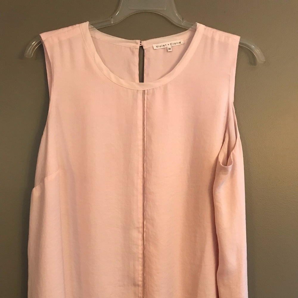 Violet + Clair pink sheer sleeveless 2XL